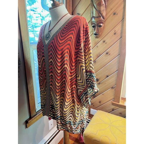 Bohemian Flowy Bright Colored Kaftan - Picture 4 of 5